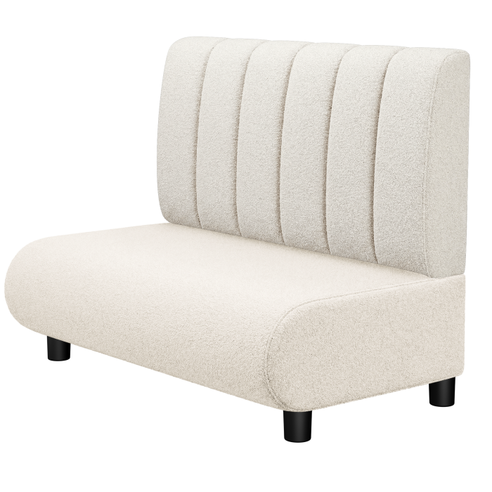 NINVA | Gastro Lounge Bank | B:H 100 x 94 cm | Creme | Gestreift | Teddystoff