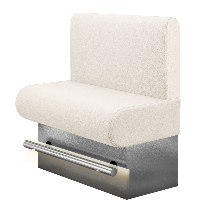 NINVA | Gastro Hochbank | B:H 100 x 126 cm | Creme | Glatt/ Rund | Teddystoff | LED