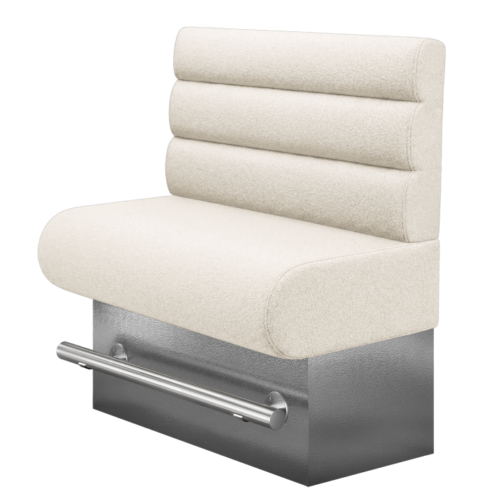NINVA | Gastro Hochbank | B:H 100 x 136 cm | Creme | Horizontal Gestreift Rund | Teddystoff