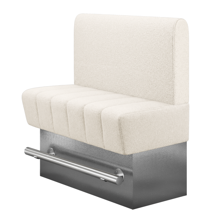 TANJA | Gastro Hochbank | B:H 100 x 126 cm | Creme | Glatt/ Rund | Teddystoff