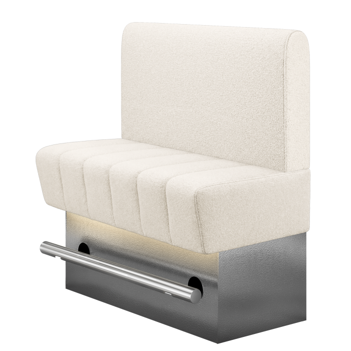 TANJA | Gastro Hochbank | B:H 100 x 136 cm | Creme | Glatt/ Rund | Teddystoff | LED