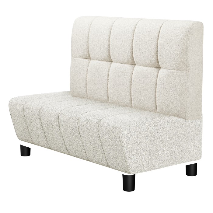 TANJA | Gastro Lounge Bank | B:H 100 x 94 cm | Creme | Button | Teddystoff