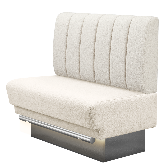TATJANA | Gastro Hochbank | B:H 100 x 136 cm | Creme | Gestreift | Teddystoff | LED