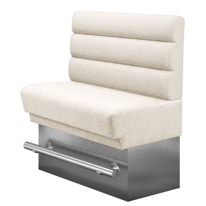 TATJANA | Gastro Hochbank | B:H 100 x 136 cm | Creme | Horizontal Gestreift Rund | Teddystoff
