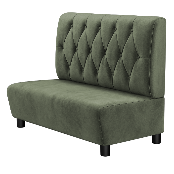 DENVER BIG | Gastrobank | B:H 100 x 103 cm | Grün | Chesterfield Raute | Samt