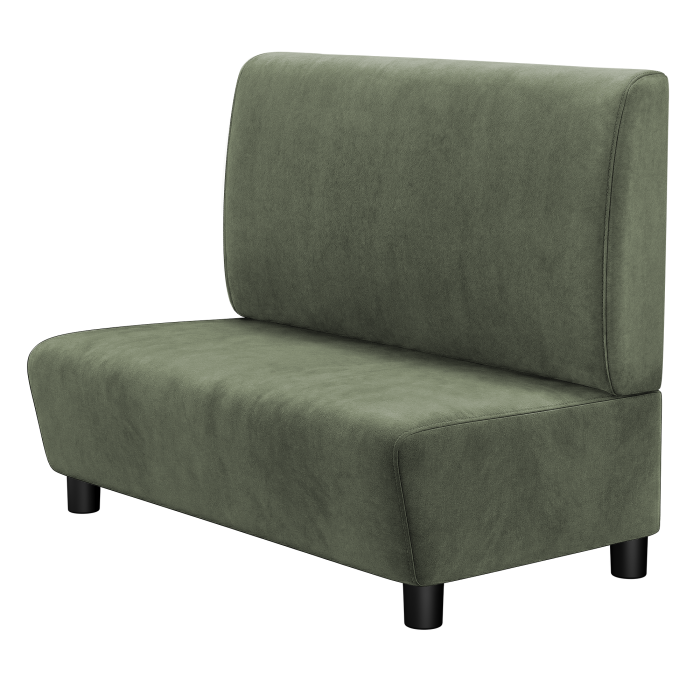 DENVER BIG | Gastro Lounge Bank | B:H 100 x 94 cm | Grün | Glatt | Samt
