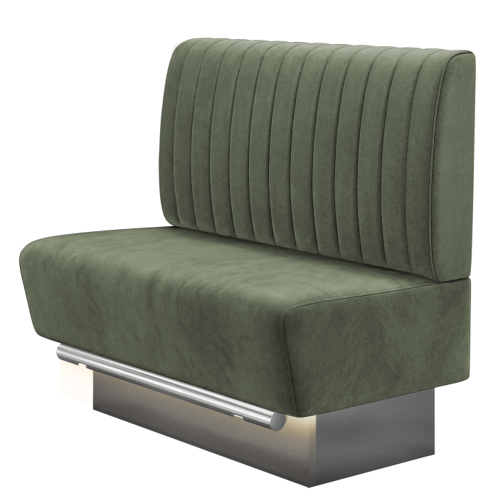 DENVER BIG | Gastro Hochbank | B:H 100 x 136 cm | Grün | Gestreift | Samt | LED