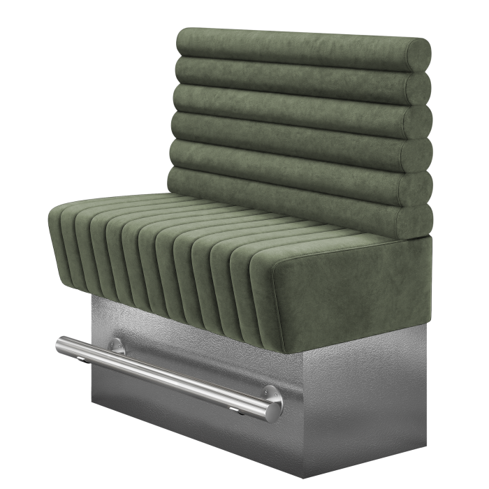 MATILDA | Gastro Hochbank | B:H 100 x 136 cm | Grün | Horizontal Gestreift Rund | Samt