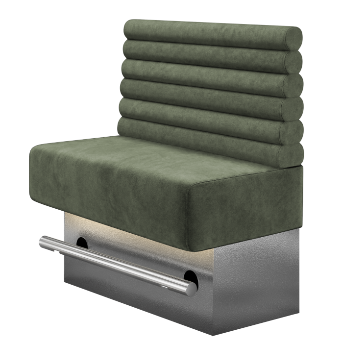 MELISSA | Gastro Hochbank | B:H 100 x 136 cm | Grün | Horizontal Gestreift Rund | Samt | LED