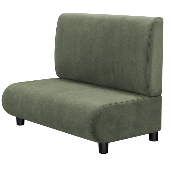 NINVA | Gastro Lounge Bank | B:H 100 x 94 cm | Grün | Glatt | Samt