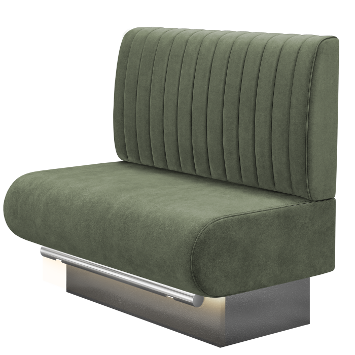 NINVA | Gastro Hochbank | B:H 100 x 126 cm | Grün | Gestreift | Samt | LED