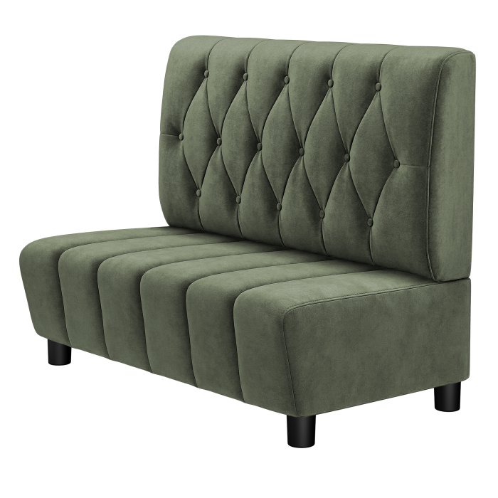 TANJA | Gastrobank | B:H 100 x 103 cm | Grün | Chesterfield Raute | Samt