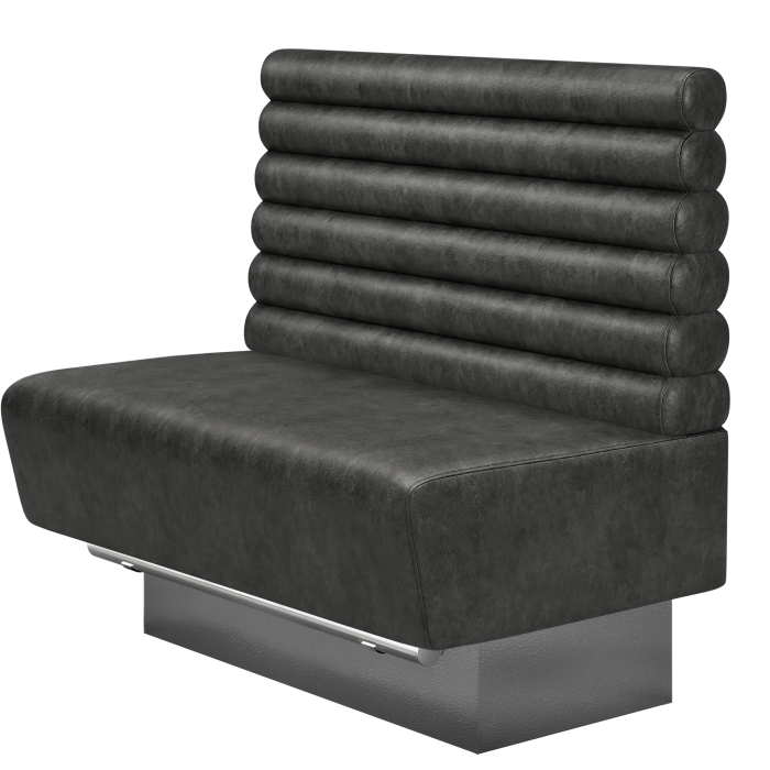 DENVER BIG | Gastro Hochbank | B:H 100 x 136 cm | Schwarz | Horizontal Gestreift Rund | Wildleder