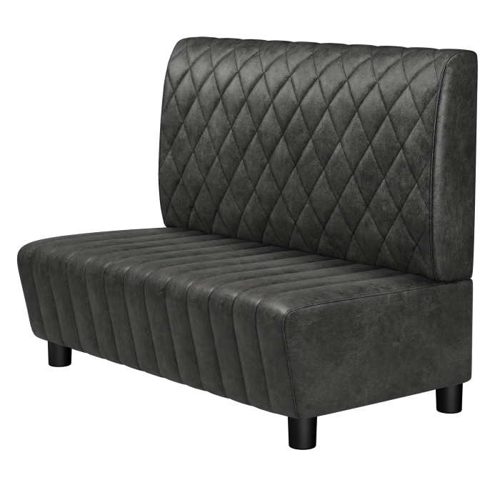 MATILDA | Gastrobank | B:H 100 x 103 cm | Schwarz | Raute | Wildleder