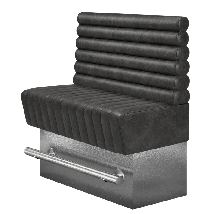 MATILDA | Gastro Hochbank | B:H 100 x 136 cm | Schwarz | Horizontal Gestreift Rund | Wildleder