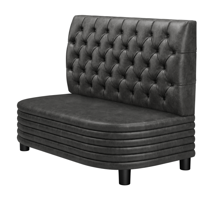 MATTHIAS | Gastrobank | B:H 100 x 103 cm | Schwarz | Chesterfield | Wildleder