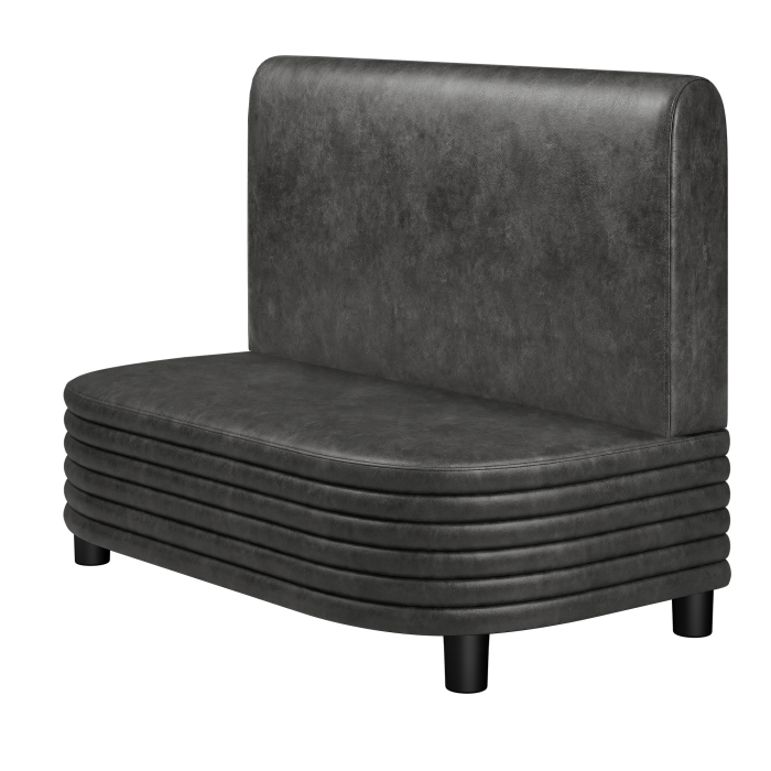 MATTHIAS | Gastrobank | B:H 100 x 103 cm | Schwarz | Glatt/ Rund | Wildleder