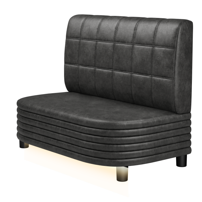 MATTHIAS | Gastrobank | B:H 100 x 103 cm | Schwarz | Blocks | Wildleder | LED
