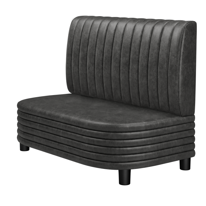 MATTHIAS | Gastro Lounge Bank | B:H 100 x 94 cm | Schwarz | Gestreift | Wildleder