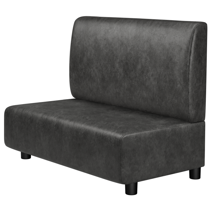 MELISSA | Gastro Lounge Bank | B:H 100 x 94 cm | Schwarz | Glatt | Wildleder