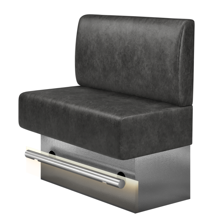 MELISSA | Gastro Hochbank | B:H 100 x 136 cm | Schwarz | Glatt | Wildleder | LED