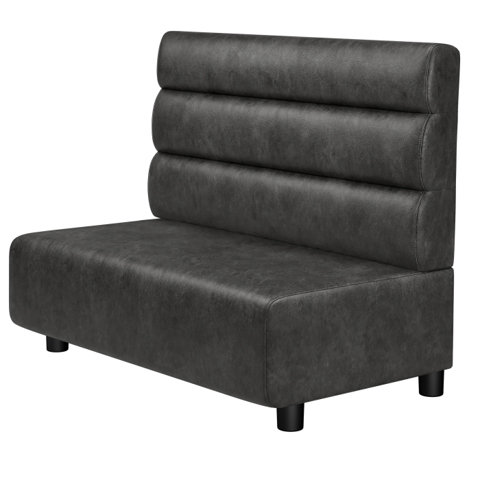 MELISSA | Gastrobank | B:H 100 x 103 cm | Schwarz | Horizontal Gestreift Rund | Wildleder