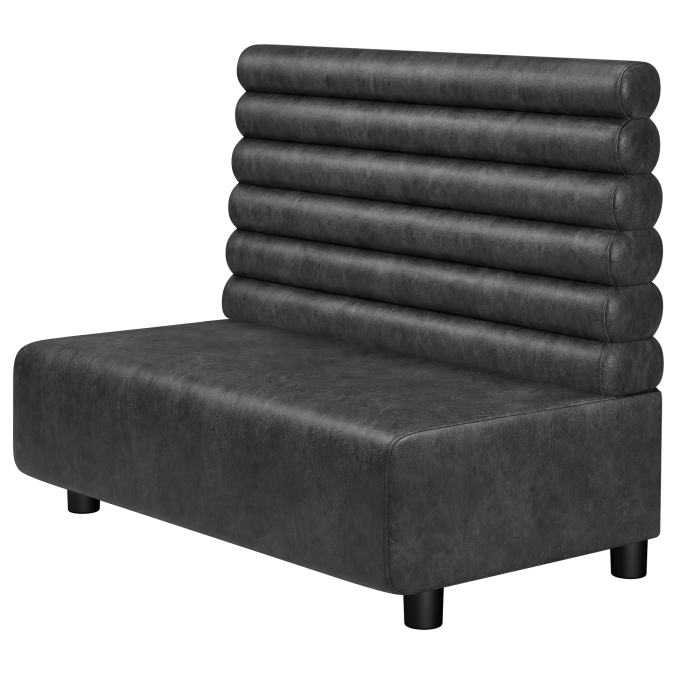 MELISSA | Gastro Lounge Bank | B:H 100 x 94 cm | Schwarz | Horizontal Gestreift Rund | Wildleder