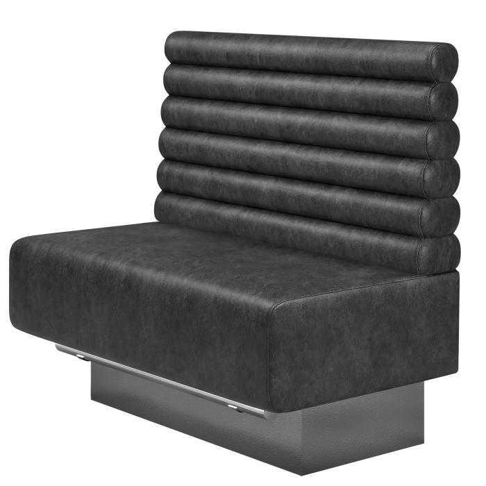 MELISSA | Gastro Hochbank | B:H 100 x 136 cm | Schwarz | Horizontal Gestreift Rund | Wildleder