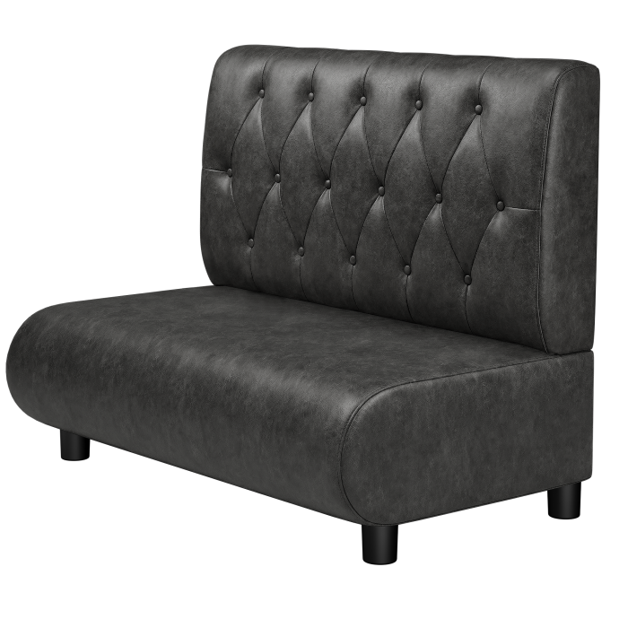 NINVA | Gastrobank | B:H 100 x 103 cm | Schwarz | Chesterfield Raute | Wildleder