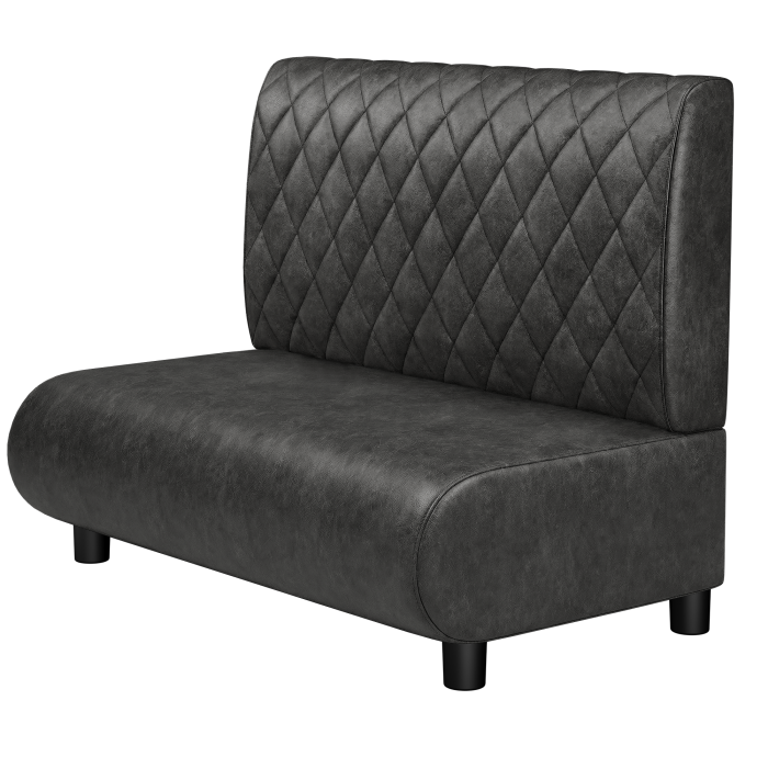 NINVA | Gastrobank | B:H 100 x 103 cm | Schwarz | Raute | Wildleder