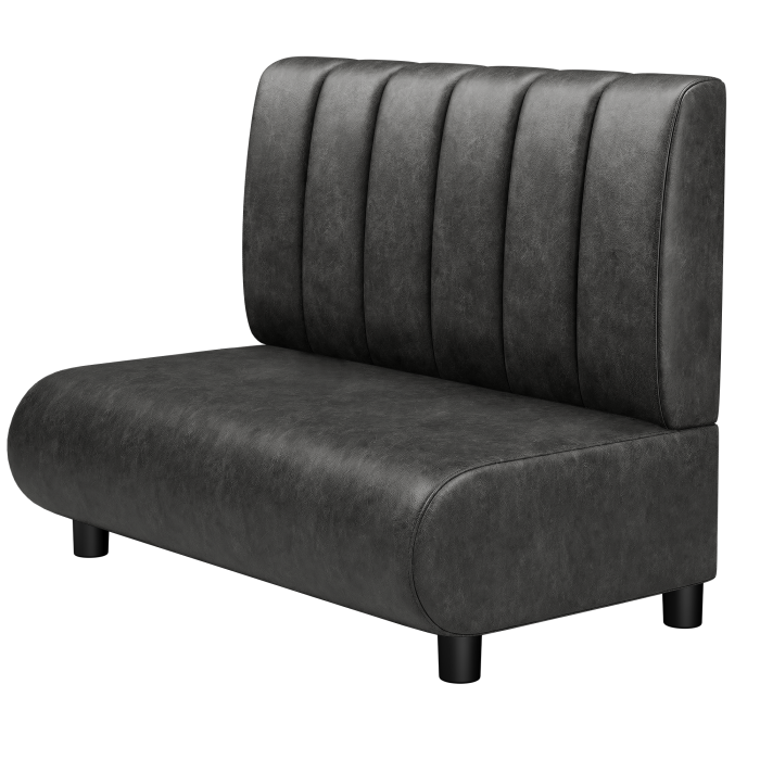 NINVA | Gastrobank | B:H 100 x 103 cm | Schwarz | Gestreift | Wildleder