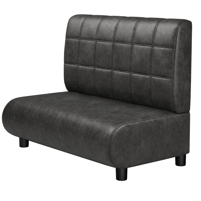 NINVA | Gastrobank | B:H 100 x 103 cm | Schwarz | Blocks | Wildleder