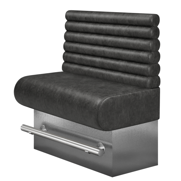NINVA | Gastro Hochbank | B:H 100 x 136 cm | Schwarz | Horizontal Gestreift Rund | Wildleder