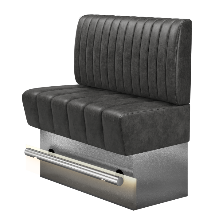 TANJA | Gastro Hochbank | B:H 100 x 126 cm | Schwarz | Gestreift | Wildleder | LED