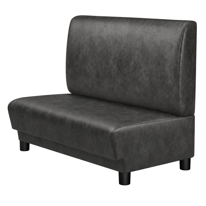 TATJANA | Gastro Lounge Bank | B:H 100 x 94 cm | Schwarz | Glatt | Wildleder