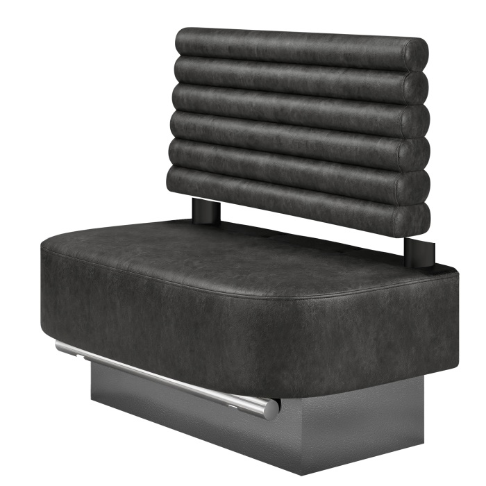 THOMAS | Gastro Hochbank | B:H 100 x 136 cm | Wildleder | Horizontal Gestreift Rund | Wildleder | LED