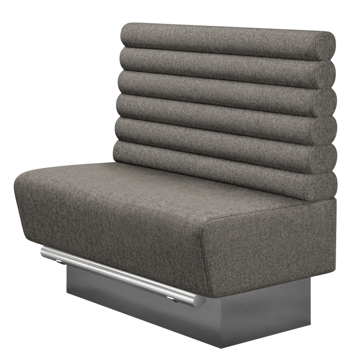 DENVER | Gastro Hochbank | B:H 100 x 126 cm | Grau | Horizontal Gestreift Rund | Stoff/Textil