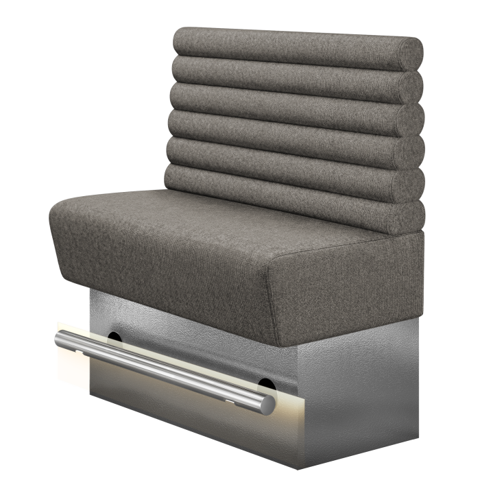 DENVER | Gastro Hochbank | B:H 100 x 136 cm | Grau | Horizontal Gestreift Rund | Stoff/Textil | LED