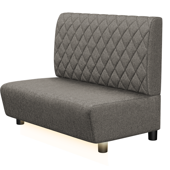 DENVER BIG | Gastrobank | B:H 100 x 103 cm | Grau | Raute | Stoff/Textil | LED