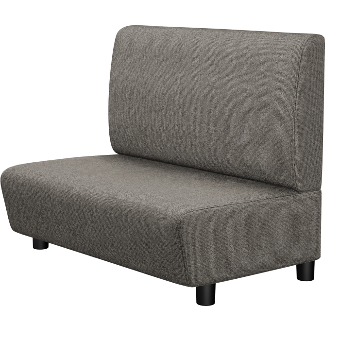 DENVER BIG | Gastro Lounge Bank | B:H 100 x 94 cm | Grau | Glatt | Stoff/Textil