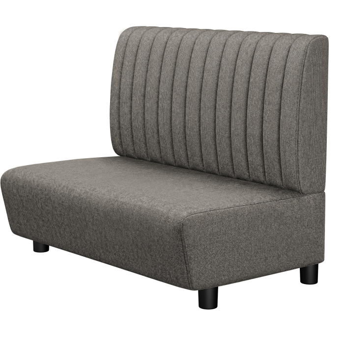 DENVER BIG | Gastro Lounge Bank | B:H 100 x 94 cm | Grau | Gestreift | Stoff/Textil