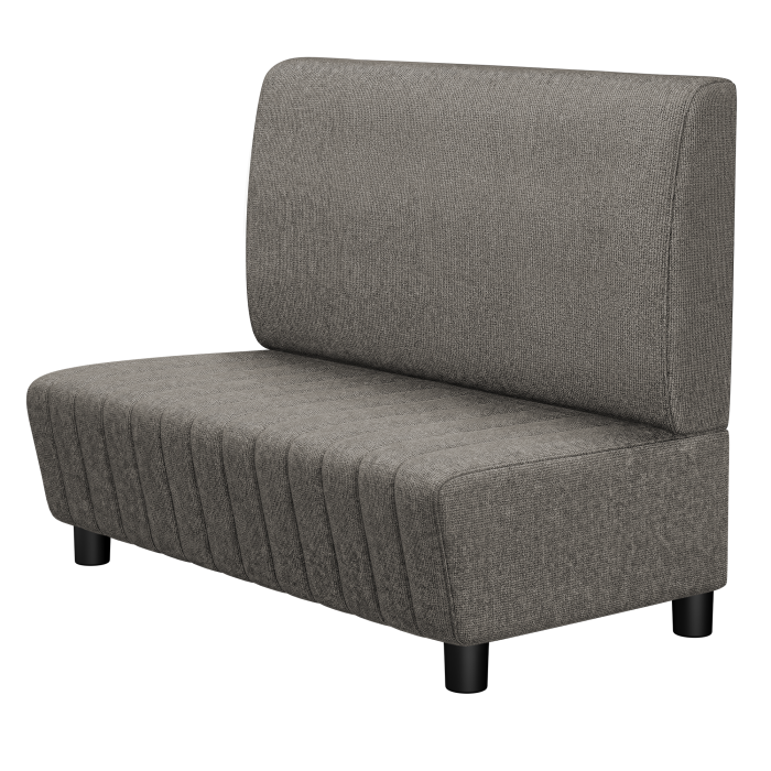MATILDA | Gastro Lounge Bank | B:H 100 x 94 cm | Grau | Glatt | Stoff/Textil