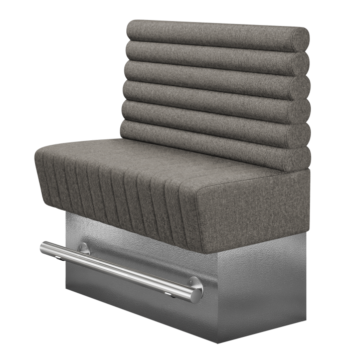 MATILDA | Gastro Hochbank | B:H 100 x 126 cm | Grau | Horizontal Gestreift Rund | Stoff/Textil