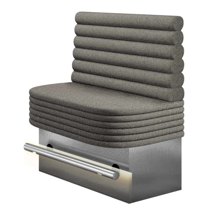 MATTHIAS | Gastro Hochbank | B:H 100 x 126 cm | Grau | Horizontal Gestreift Rund | Stoff/Textil | LED