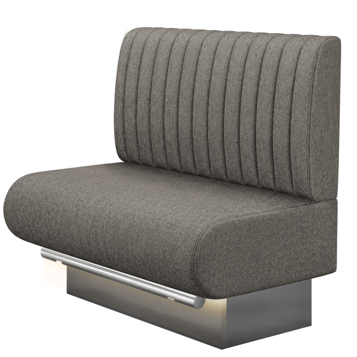 NINVA | Gastro Hochbank | B:H 100 x 126 cm | Grau | Gestreift | Stoff/Textil | LED