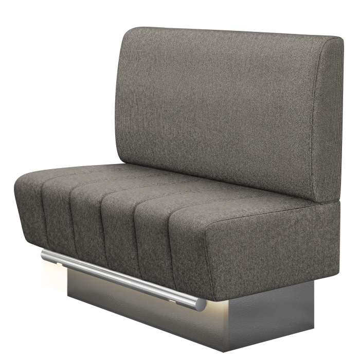 TANJA | Gastro Hochbank | B:H 100 x 136 cm | Grau | Glatt | Stoff/Textil | LED