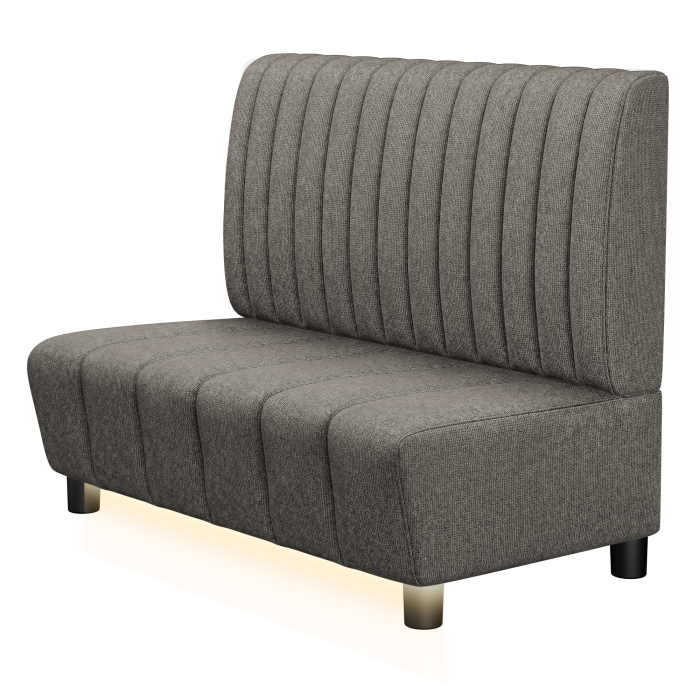 TANJA | Gastro Lounge Bank | B:H 100 x 94 cm | Grau | Gestreift | Stoff/Textil | LED