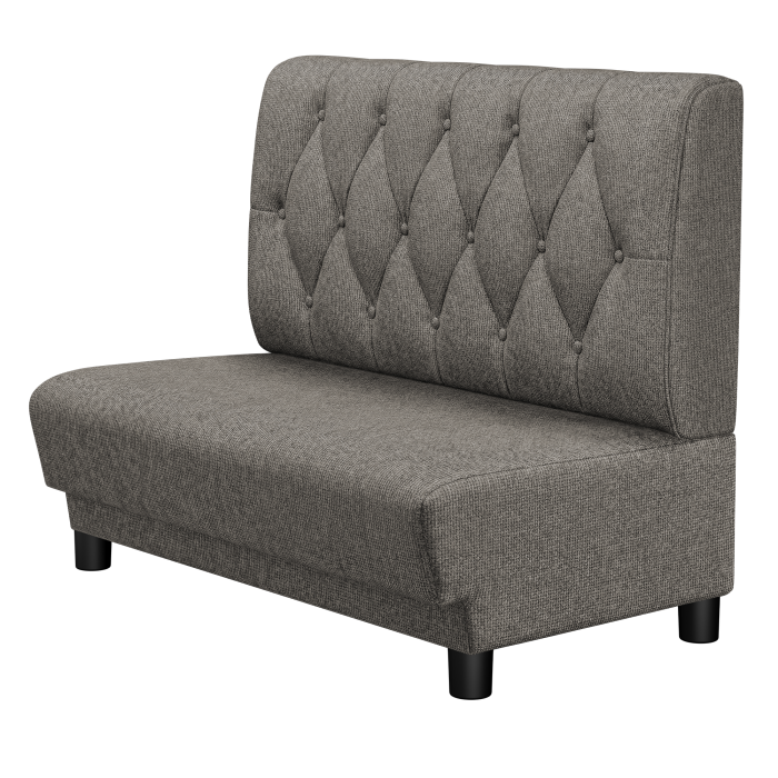 TATJANA | Gastrobank | B:H 100 x 103 cm | Grau | Chesterfield Raute | Stoff/Textil