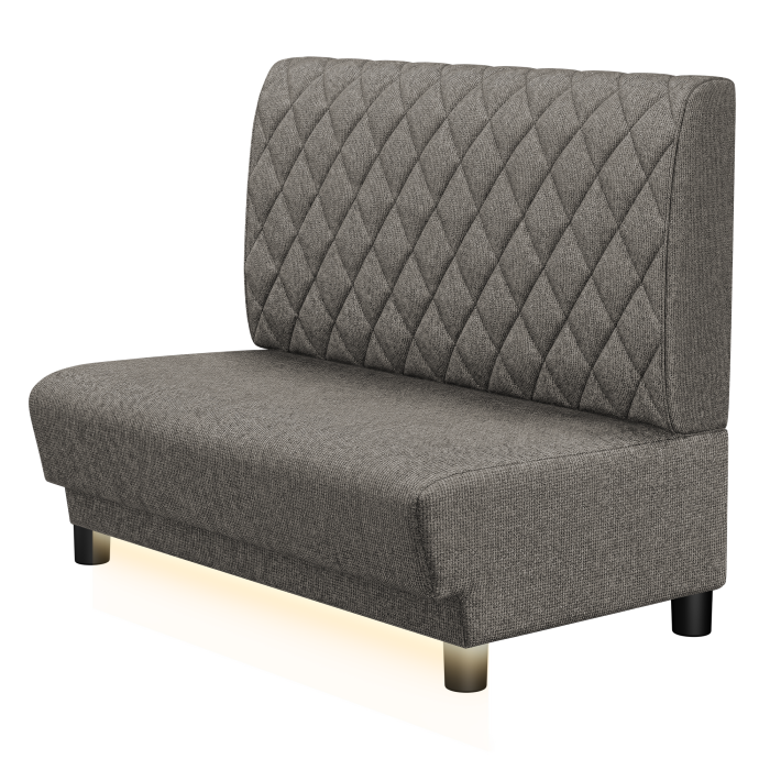 TATJANA | Gastrobank | B:H 100 x 103 cm | Grau | Raute | Stoff/Textil | LED