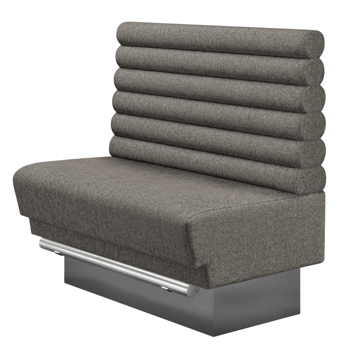 TATJANA | Gastro Hochbank | B:H 100 x 136 cm | Grau | Horizontal Gestreift Rund | Stoff/Textil